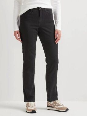 NWT Eddie Bauer Women’s Revival High-Rise Fleece Lined Slim Straight Jeans 16